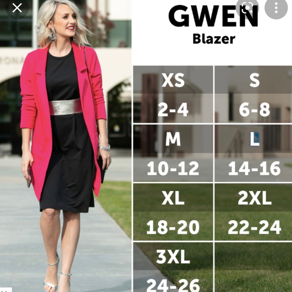 Lularoe Gwen Blazer NWT Raspberry Pink XS - Picture 6 of 6